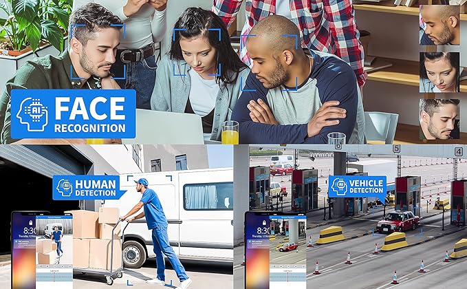 GW Security 32 Channel NVR UltraHD 4K Face Recognition NDAA & TAA Compliant Security Camera System with 24 x 8MP @25FPS Outdoor & Indoor PoE Bullet Cameras, 10 Smart AI Functions