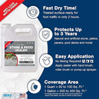 Natural Stone Sealer (Wet Look Matte Finish) Commercial Grade Outdoor Indoor Waterproof Grout Sealer Protects Pavers Pools Patios Decorative Landscape Stones (1 Gallon) H2800S