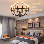 25 Pack Candle Light Bulbs C26 Torpedo Candelabra Bulbs 7 Watt Clear, E12 Base Bulbs for Chandelier Light Night Light Electric Window Candle Lamps ASIN