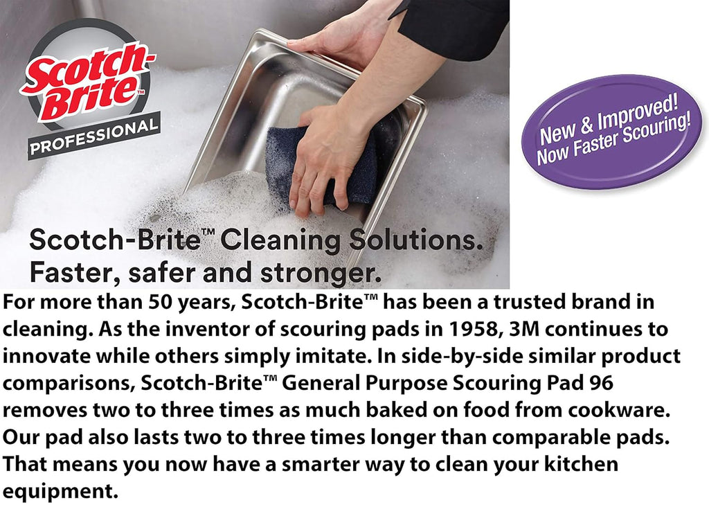 Scotch-Brite General Purpose Scouring Pads 105, Green, 4.5" x 6" Cleaning Scrub Pads (Pack of 40)