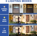 2 Pack Motion Sensor Outdoor Wall Light Fixture Up Down Porch Lights Modern Dusk to Dawn Exterior Sconce Light Wall Mount Outside Coach Lantern for House Front Door Garage (With 4 Dimmable Warm Bulbs)