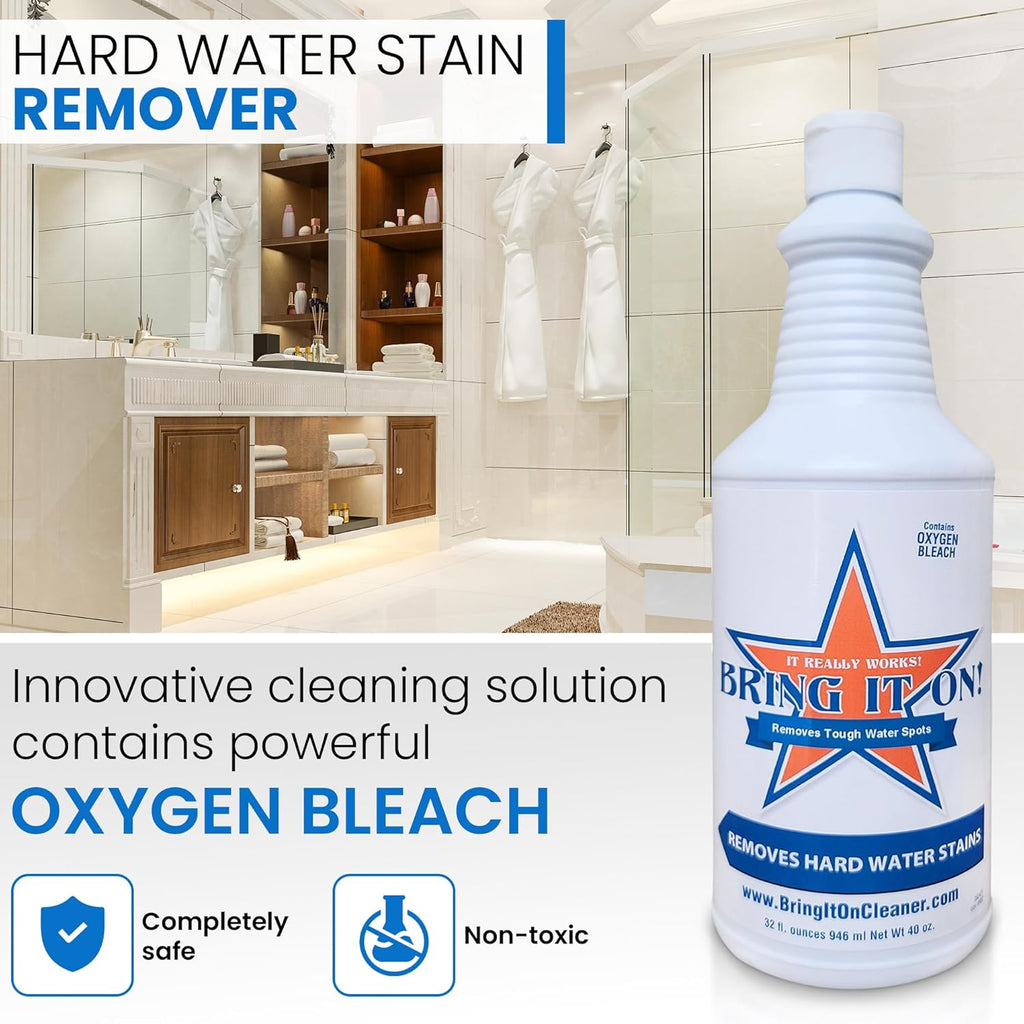 BRING IT ON! CLEANER Hard Water Stain Remover Sealant 16oz, Water Spots on Glass, Hard Water Buildup.