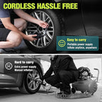 WORKPRO Portable Tire Inflator, 7.2V/12V Small/Mid/Large Air Compressor, Digital Display, Auto Shut-Off, 5 Modes, LED Light, High Airflow, for Car, Motorcycle, Bike, Balls