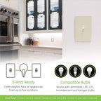 Enbrighten Almond Z-Wave Plus Smart Light Switch with QuickFit and SimpleWire, 3-Way Ready, Compatible with Alexa, Google Assistant, ZWave Hub Required, Repeater/Range Extender, Toggle, 2 Pack, 81174