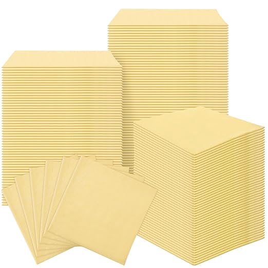 Maxcheck 100 Pcs Sticky Tack Cloth Woodworking Painters Wax and Silicone Free Tack Cloths for Removing Dust Rags Automotive Painting for Automotive, 18 x 36'' (Yellow)