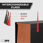 Ilyapa Modern Mailbox for Post Mount - Black Powder Coated Metal Mailbox with Ash Wood Door - Waterproof for Parcels, Recessed Magnetic Close Door