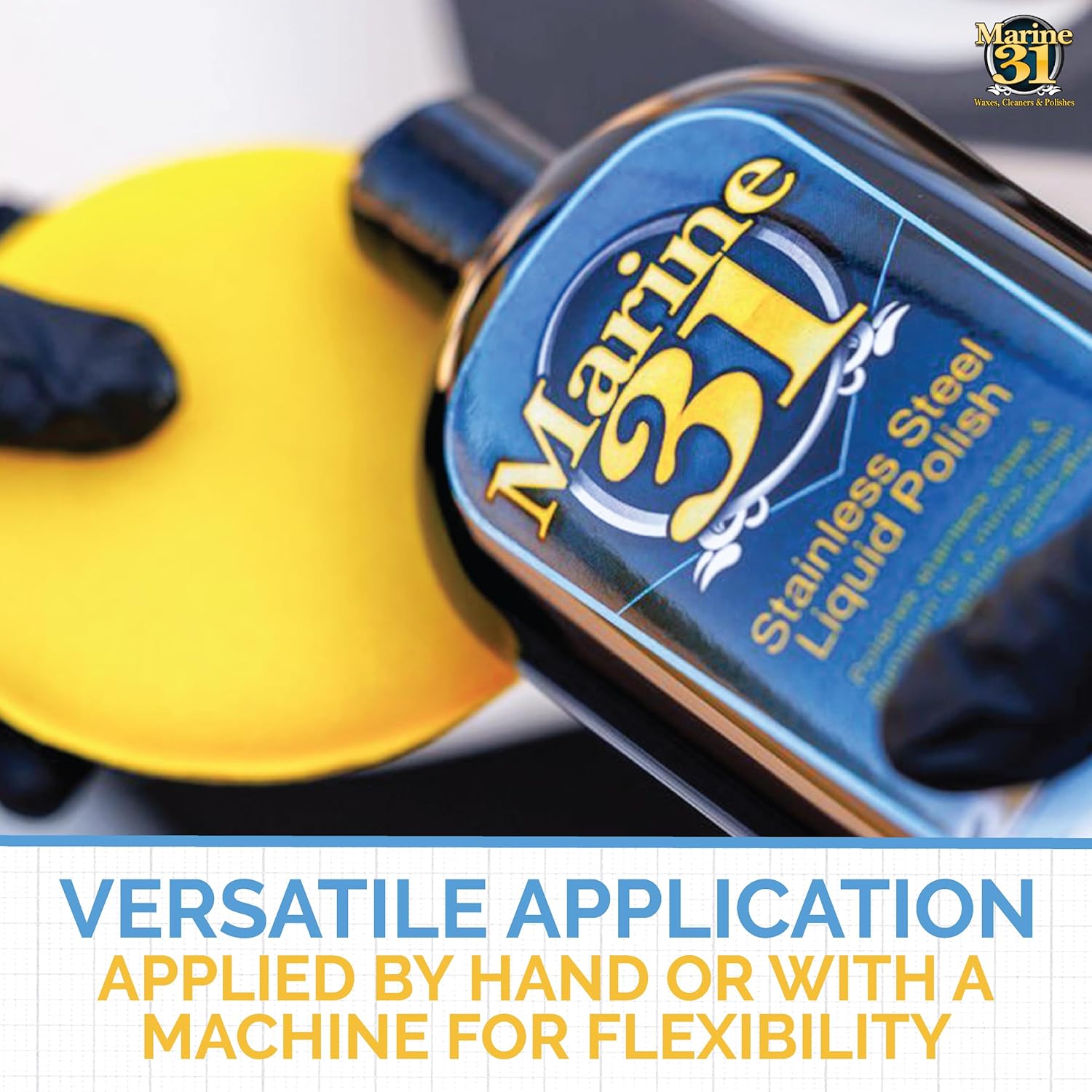 Marine 31 Stainless Steel Liquid Polish | Restores Shine & Luster on Stainless Steel, Aluminum & Chrome | Easy to Use Formula | M31-620 | 16 oz Bottle