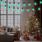 Abeja 25 Pack C9 Green Replacement Bulbs, 7W Vintage Incandescent Light Bulbs for Christmas Wedding Patio St. Patrick's Day Decoration, E17/C9 Intermediate Base