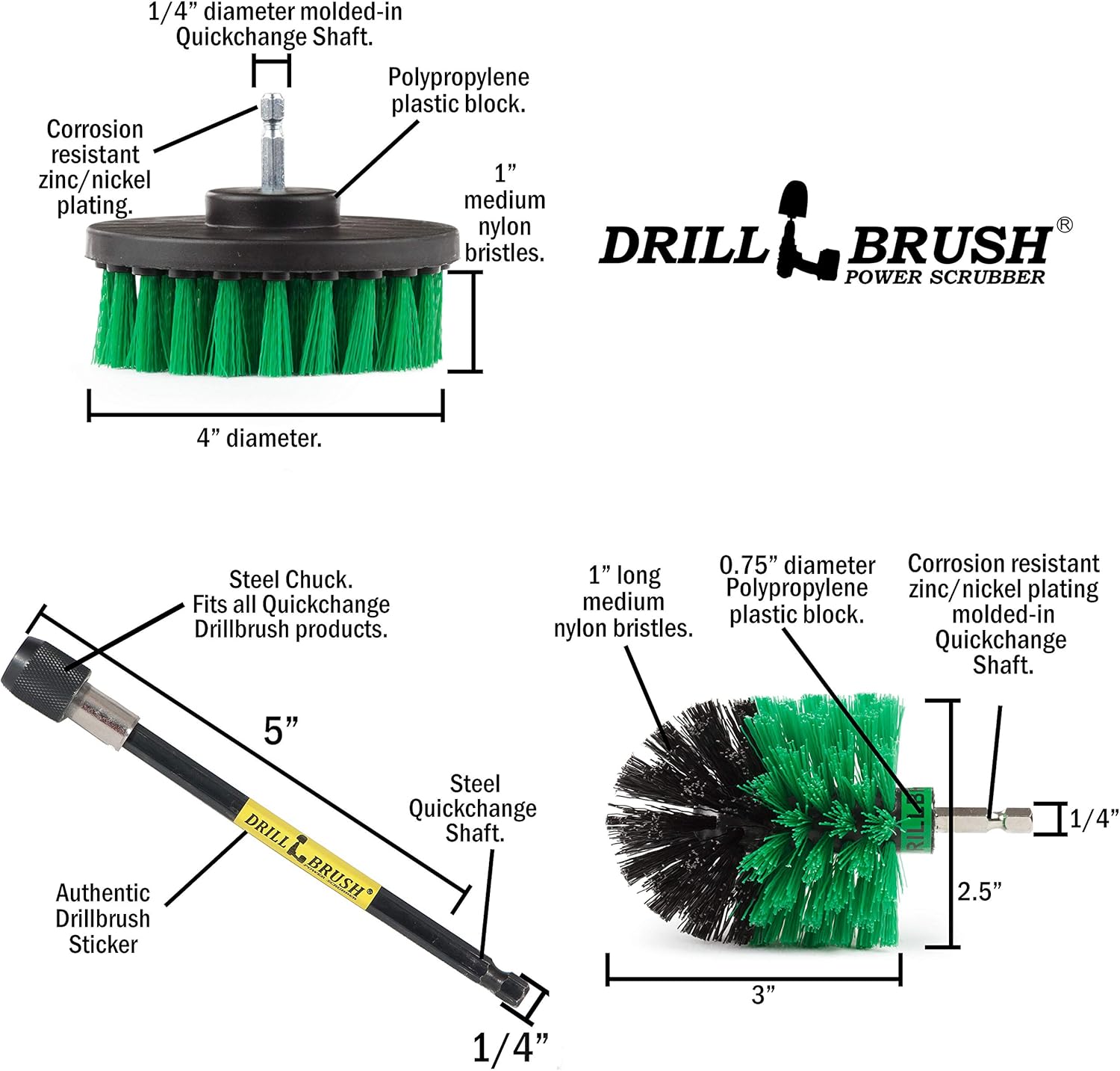 Drill Brush Kitchen Accessories - Kitchen Cleaning Extension Kit - Kitchen Sink Hard Water Remover - Kitchen Cleaning Supplies - Oven Scrubber Brush Set - Countertop Cleaning Brush - Household Brush