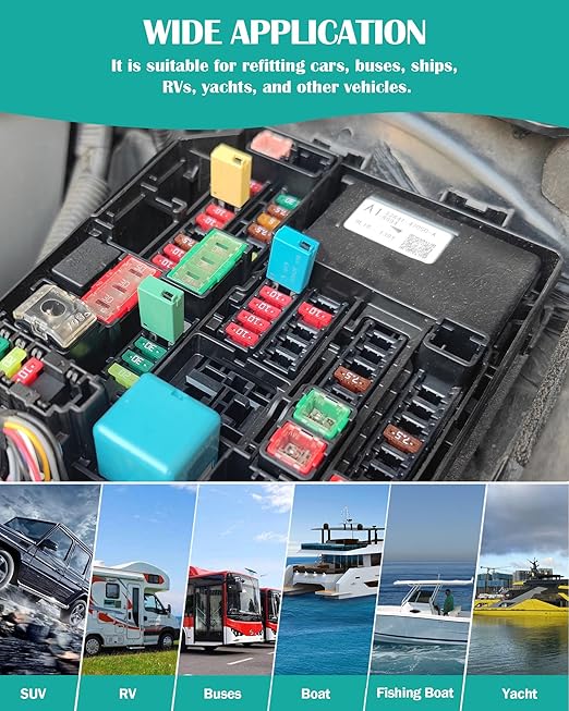 30A Low Profile Mini Fuse Kit– Automotive 30A ATM Manual Reset Circuit Breaker Fuses for Boat, RV, Car, Truck, DC 12V/32V 30 Amp Manual Resettable Blade Assortment Kit with Resettable Fuses