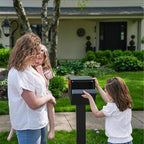 Adoorn Post Mount Mailboxes, 9.5 x 9.5 x 19.5 (HxWxD) Large, Galvanized Steel Modern Mailbox, for Daily Letters, Magazines and Packages, Weatherproof with Front Access Door - White