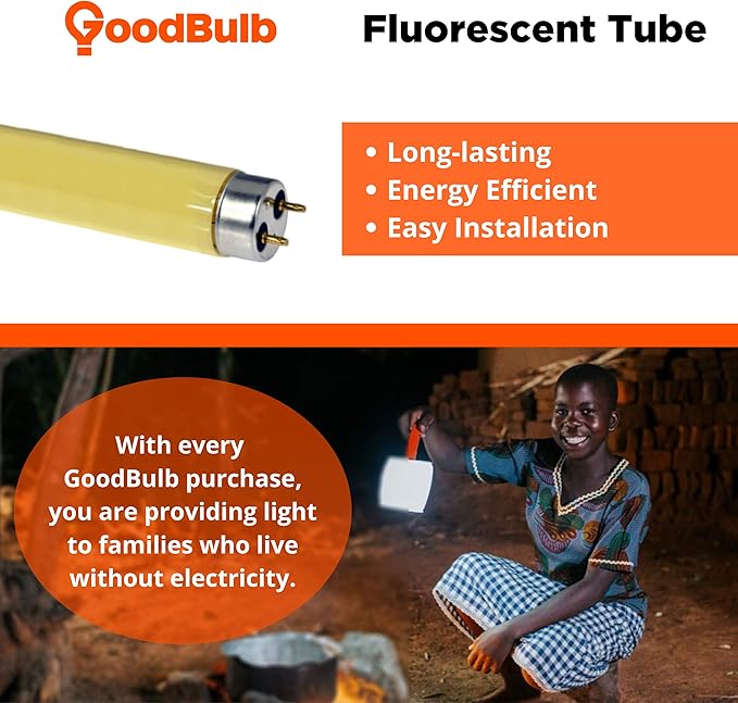 GoodBulb 32-Watt Screen Room Gold Fluorescent Tubes T8 Shape G13 Base Gold Light Color Screening Rooms for Print Pack of 2 Bulbs