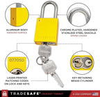 TRADESAFE Lockout Tagout Locks Set - 10 Yellow Aluminum Loto Locks, Keyed Different Lock Out Tag Out Padlocks, 2 Keys Per Lockout Padlock, OSHA Compliant