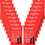 Jerify 16 Pack Fire Blanket for Home Emergency Fire Blanket 47 x 47 Inch Kitchen Fire Suppression Blanket Fiberglass Fire Blanket Flame Retardant Protection and Heat Insulation (Red)