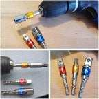 Impact Grade Socket Adapter/Extension Set Turns Power Drill Into High Speed Nut Driver,1/4-Inch Hex Shank to Drive for Adapters to Use with Drill Chucks, Sizes 1/4" 3/8" 1/2", Cr-V, 3-Piece