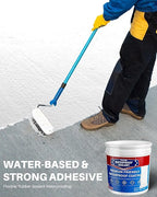 Polyurethane Waterproof Coating 5 Gallon White, Large Capacity for Large Area Cracks & Leaks Repair Coating for Pools, Roofs, Decks, Walls, Durable Water-Based Polyurethane Waterproof Sealant