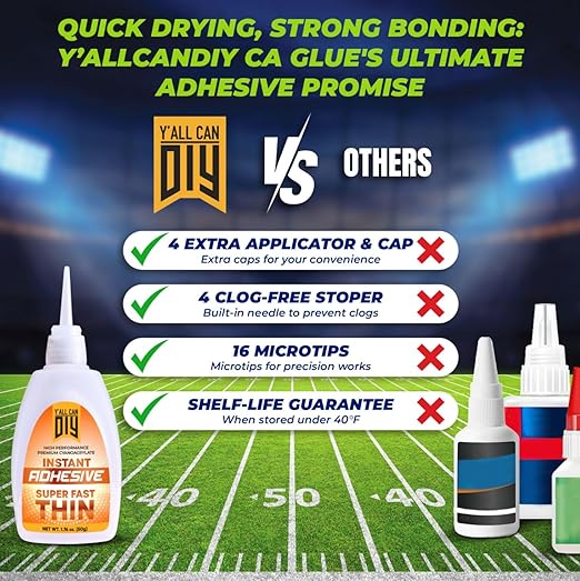 4 Pk X 1.76 Oz. (50g) CA Glue - Thin Cyanoacrylate Based Super Glue for Woodworking - Model Car Adhesive, Strong Bonds in Model Airplane, Wood Projects. Fast Drying, Instant Wood Bond