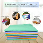10 Pack Extra Large Original German Shammy Cloths Chamois Towels Super Absorbent for Pets, Parenting Tool Cleaning for Home and Commercial Use Wholesale Bulk (Green)
