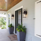 MICSIU 2 Pack Outdoor Wall Lantern Lights, 13.75 Inch Outside Porch Light Fixture with Clear Seedy Glass, Oil Rubbed Bronze Exterior Wall Lights for House, Front Door, Entryway, Pathway