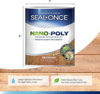 Seal-Once Nano+Poly Penetrating Wood Sealer with Polyurethane - Premium Waterproof Sealant -1 Gallon & Redwood