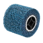 4.5" x 4" Abrasive Drawing Wheel Surface Conditioning Tool, Wire Wheel Burnishing Tool for Metal Polishing, Rust, Oxidation - 3/4" Quad Keyway for Hand held Polishing Machine(Blue)