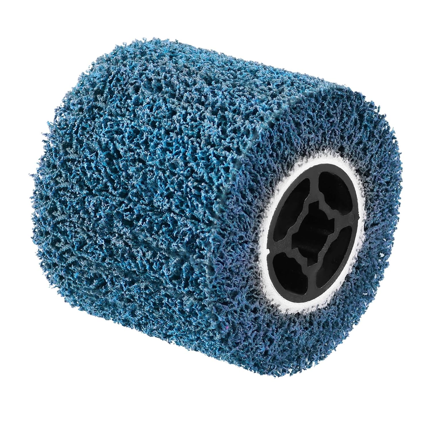 4.5" x 4" Abrasive Drawing Wheel Surface Conditioning Tool, Wire Wheel Burnishing Tool for Metal Polishing, Rust, Oxidation - 3/4" Quad Keyway for Hand held Polishing Machine(Blue)