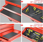 DNA MOTORING TOOLS-00264 7-Drawer Plastic Top Rolling Tool Cabinet with Keyed Locking System,27.55" L X 13" W X 30.31" H,Red