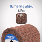 4" Burnishing Drum, 100x100mm, Fine Grit 180, A/O, for Metalwork Surface Polishing