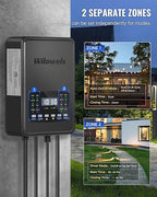 400W Low Voltage Landscape Transformer, 2 Zone Independent Control Landscape Lighting Transformer, 120VAC to 12/14V AC Low Voltage Transformer with Timer & Photocell Sensor ETL Listed D23LT06