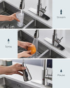 FORIOUS Touchless Kitchen Faucet with Pull Down Sprayer, Brushed Nickel Hands-Free Smart Motion Sensor Sink Faucet Single Handle Contemporary, Suitable for Farmhouse Laundry Camper RV Bar