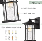Outdoor Wall Lights, Anti-Rust Outdoor Wall Sconces, Traditional Exterior Lantern, Outside Mounted Lights, Exterior Lighting Fixture for Patio, Porch, Garden,Balcony (Black, 14.17" H)
