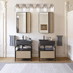 6 Light Vanity Light Brushed Nickel Bathroom Lighting Fixtures Over Mirror, Modern Bathroom Light with Clear Glass Shade, Farmhouse Vanity Lights