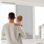 Window Screen Replacement Kit, 48"W × 99"L Durable Polyester Adjustable Screen Mesh with Retainer Spline (32ft) for DIY Project Window Screen Door Screen Replacement & Repair, Black