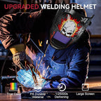 ARCCAPTAIN Auto Darkening Welding Helmet, 3.94"X3.66" Large Viewing Screen True Color Welding Hood with 4 Arc Sensor Solar Powered, Wide Shade 4-5/5-9/9-13 Welding Mask (Skeleton Rider)