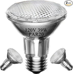 Par20 Halogen Flood Light Bulb, 39W 120V PAR20 Light Bulb, Dimmable, E26 Base, 2700K Warm White, 3000 Hours for Indoor Range Hood, Track Oven, Ceiling Can Lamp（2Pack）