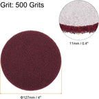 HARFINGTON 20pcs Scrubber Scouring Pads 500 Grits 5 Inch Drill Power Brush Hoop and Loop Surface Conditioning Disc Drill Scuffing Disc Scrub Pads for Home Kitchen Cleaning, Dark Red