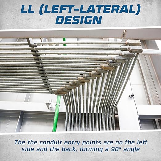 OHLECTRIC Heavy Duty Aluminum Rigid Threaded Conduit Body (LL-Type - ¾”) Service Entrance Elbow Conduit Bodies, Durable Conduit Fitting, Rustproof, Cover & Gasket Included Conduit Body Fitting