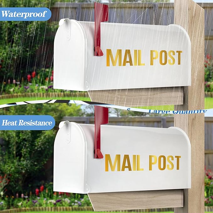 2142 PCS 42 Sheets Letter Stickers Mailbox Numbers and Letters Self Adhesive Vinyl Waterproof Alphabet Number Stickers for Mailbox Address,Craft,Water Bottles, Sign, Door, Home Decor (2 Inch,Gold)