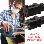 Clear Power 8 ft Indoor/Outdoor Extension Cord 16/3 SJTW, Black, Water & Weather Resistant, Flame Retardant, 3 Prong Grounded Plug, CP10122