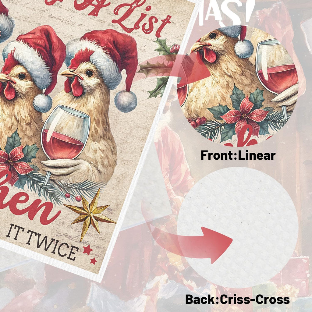 Christmas Swedish Dishcloths for Kitchen, 6 Pack Vintage Farm Animals Reusable Paper Towels Housewarming Gifts for Women, Xmas Absorbent Dish Rags for Home Cleaning