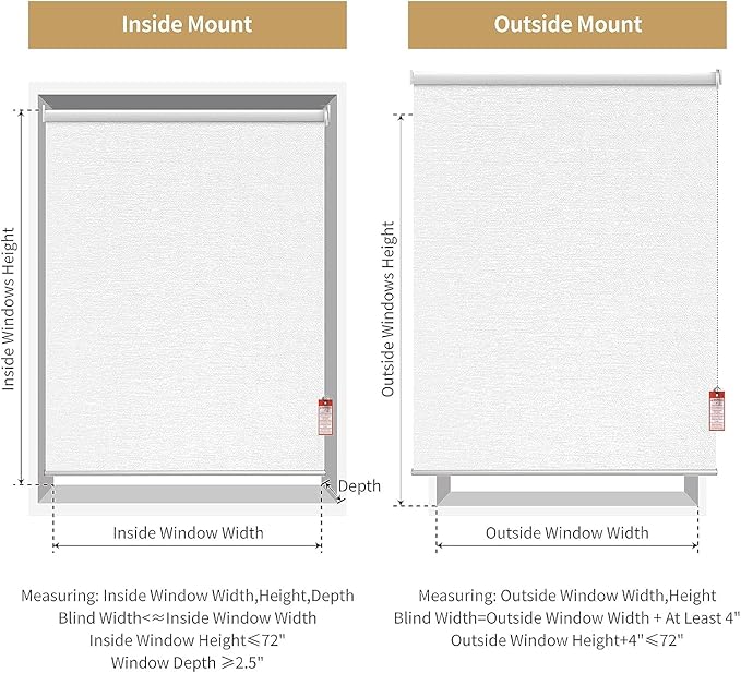 ALLBRIGHT 100% Blackout Roller Blinds Woven Shades with Striped Jacquard, Cordless Window Shades, UV Protection Fabric, Easy-Install for Indoor Home & Office, White Old, 38" W x 72" H