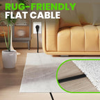 GEARit 360 Rotating Flat Plug Extension Cord (20ft, Black) Multi 3-Outlet Extension 16 AWG Wire, Adapter for Small Spaces, Right Angle Socket, ETL Certified - 20 Feet