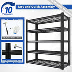 REIBII 3010LBS Storage Shelves 72" H Garage Shelving Heavy Duty Metal Shelving 5 Tier Adjustable Metal Shelves for Storage for Kitchen Pantry Warehouse Basement 72" H x 35.5" W x 16" D, 3 Pack