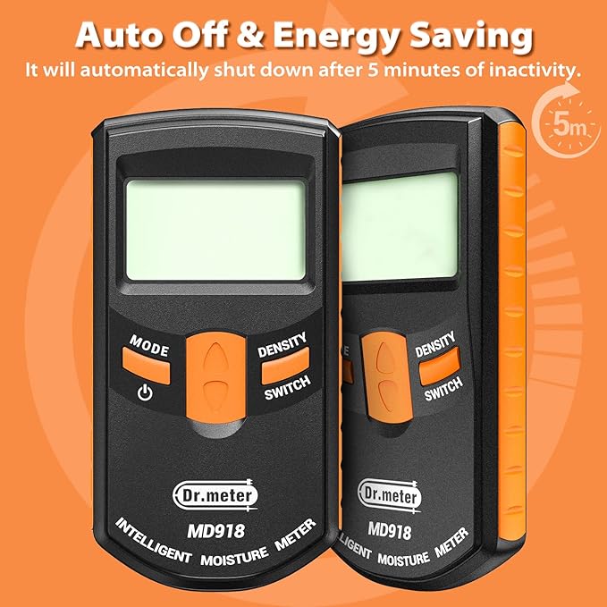 Pinless Wood Moisture Meter, Upgraded Version Inductive Pinless Tools Intelligent Moisture Meter Digital Moisture Meter for Wood (Range 4% - 80% RH; Accuracy: 0.5%), MD918