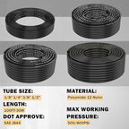 CheeMuii 156 PCS Brass DOT Air Line Fittings with 4 Roll 100FT 1/8" 1/4" 3/8" 1/2" DOT Air Lines Kit Push Lock Air Fitting Quick Connect Air Fittings with Air Hose Pneumatic Tubing