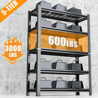 72" H Heavy Duty Garage Shelving 5 Tier 2500 LBS Storage Shelves Adjustable Industrial Metal Wire Shelf Unit for Garage,Basement,Pantry,Warehouse,Commercial