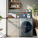 Royxen 2-Tier Washer Dryer Countertop,19.5"H Wood Washer and Dryer Topper with Shelf,Laundry Countertop Over Washer and Dryer, Universal Fit for Laundry Room Organization (Eucalyptus, 54"W X 27.5"D)