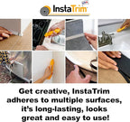 InstaTrim Bronze New & Improved Caulk Trim, 3/4" by 10 ft, Flexible, Water-Resistant for Bathroom, Floors, and Walls | Easy Installation | No Mess, Stain Resistant, Made in The USA