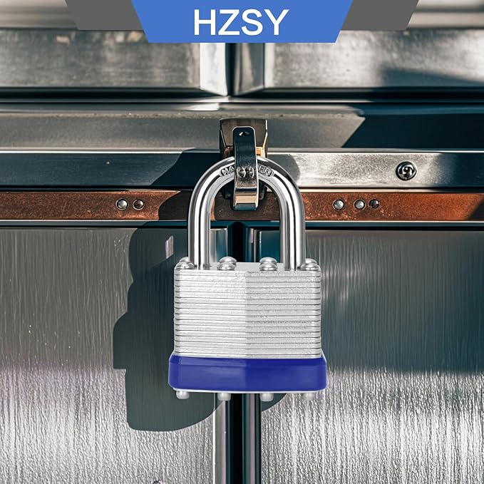 Padlocks Keyed Alike, Pack of 12, Laminated Steel Keyed Lock (1-9/16", 40mm), Padlocks with Same Key, Normal Shackle, for Toolbox, Locker & StorageUnit or More