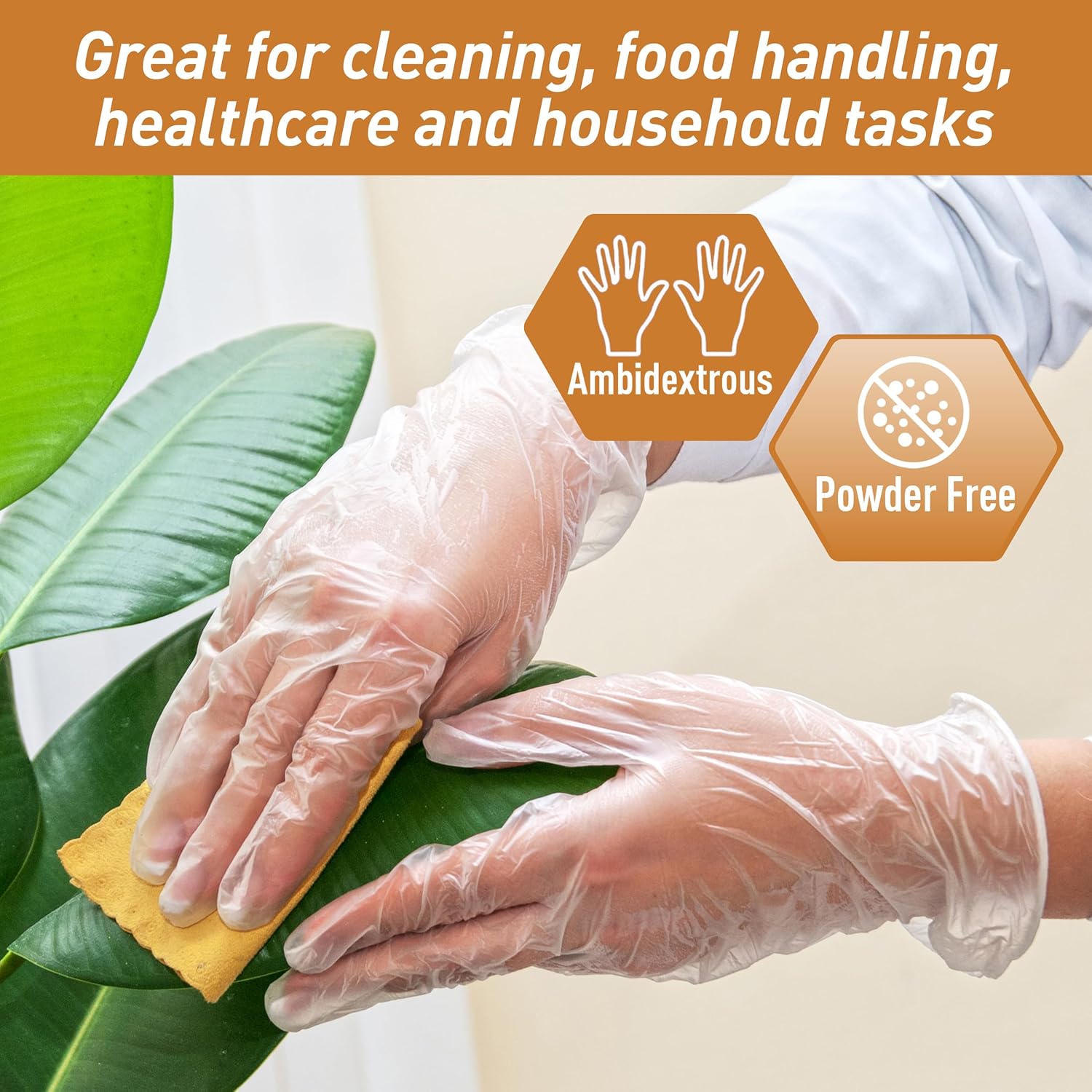 Med PRIDE Vinyl Gloves| X-Large Case of 1000| 4.3 mil Thick, Powder-Free, Non-Sterile, Heavy Duty Disposable Gloves| Professional Grade for Healthcare, Medical, Food Handling, and More